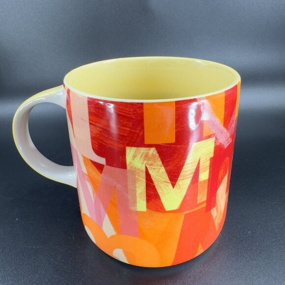 Anthropologie Monogram Letter M Mug Initial Multicolor Ceramic Coffee Mug Cup - Picture 9 of 12